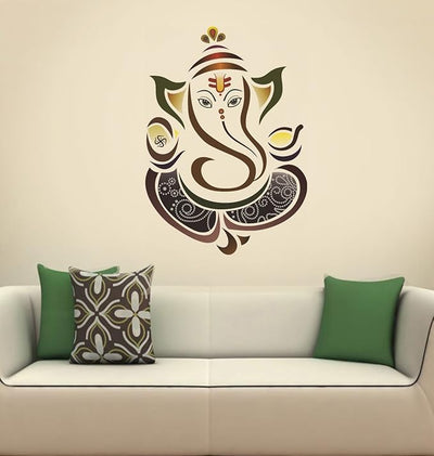 Modern Elegant Ganesha wall sticker featuring a contemporary design, ideal for home decor and celebrating Hinduism.
