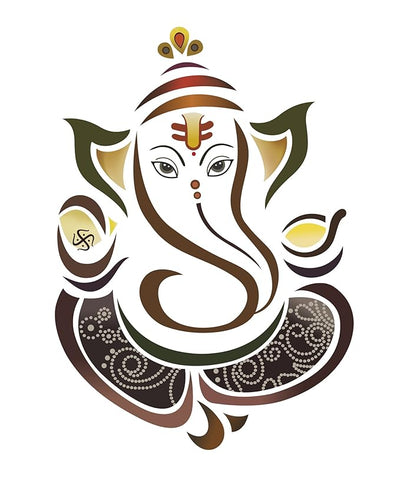 Modern Elegant Ganesha wall sticker featuring a contemporary design, ideal for home decor and celebrating Hinduism.