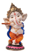 Handcrafted multicolor Ganesha idol made of resin, measuring 15L x 10W x 12H cm, showcasing intricate details, perfect for altars and decor