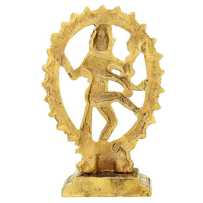 Handmade metal Nataraja statue representing Lord Shiva's cosmic dance, showcasing intricate details and spiritual significance for any altar