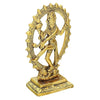 Handmade metal Nataraja statue representing Lord Shiva's cosmic dance, showcasing intricate details and spiritual significance for any altar.