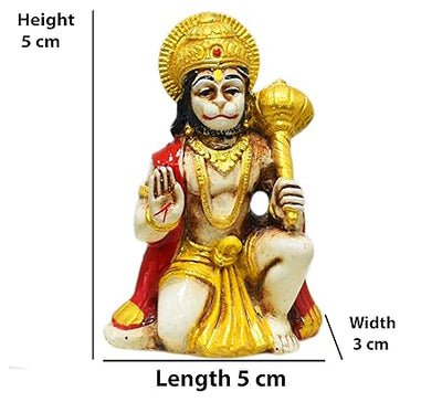 Handcrafted antique grey marble Hanuman idol, measuring 7.5 x 5.5 x 6.5 cm and weighing 140 grams. Ideal for home altar and decor.