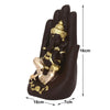 Handcrafted Palm Ganesha idol in polyresin, featuring a unique palm-resting pose, symbolizing wisdom and prosperity, ideal for home decor.