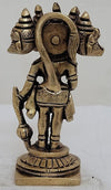 Handmade brass idol of Panchamukhi Hanuman, featuring five faces representing divine protection, suitable for altars and home decor.