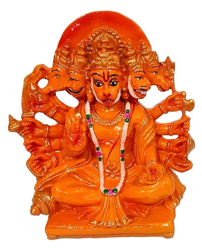 Panchmukhi Hanumanji Resin Idol, showcasing intricate details and five faces of Lord Hanumanji, symbolizing strength and protection.