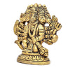 Handmade brass Panchmukhi idol of Lord Hanumanji, showcasing intricate craftsmanship, ideal for enhancing spirituality in home or car.
