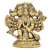 Handmade brass Panchmukhi idol of Lord Hanumanji, showcasing intricate craftsmanship, ideal for enhancing spirituality in home or car.