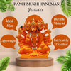 Handmade Panchmukhi Hanuman Ji idol in resin, featuring five faces, ideal for altars and home decor, symbolizing strength and protection.