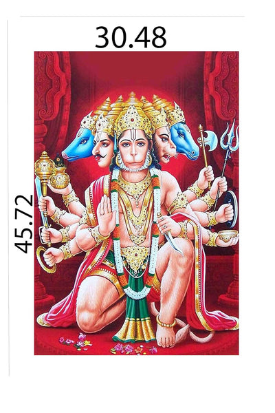 A vibrant Lord Panchmukhi Hanuman Ji wall sticker, showcasing the powerful deity, perfect for enhancing home decor and inspiring positivity.
