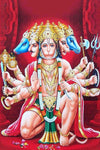A vibrant Lord Panchmukhi Hanuman Ji wall sticker, showcasing the powerful deity, perfect for enhancing home decor and inspiring positivity.