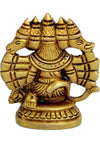 Handcrafted brass idol of Panchmukhi Hanumanji, symbolizing strength and devotion, perfect for altars and spiritual spaces.