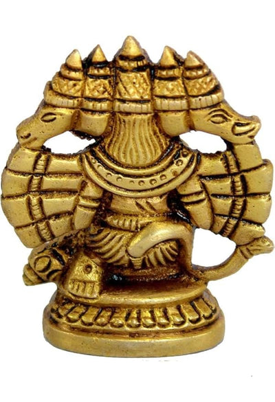 Handcrafted brass idol of Panchmukhi Hanumanji, symbolizing strength and devotion, perfect for altars and spiritual spaces.