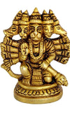 Handcrafted brass idol of Panchmukhi Hanumanji, symbolizing strength and devotion, perfect for altars and spiritual spaces.