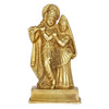 Brass Radha Krishna idol, intricately designed to symbolize eternal love, ideal for home decor or altar placement.