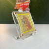 Handmade Radha Krishna acrylic car statue designed for dashboards, symbolizing love and devotion, ideal for spiritual journeys.