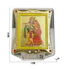 Handmade Radha Krishna acrylic car statue designed for dashboards, symbolizing love and devotion, ideal for spiritual journeys.