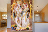 Radha Krishna peel and stick wallpaper featuring the iconic Hindu deities, ideal for adding spirituality and elegance to any living space.