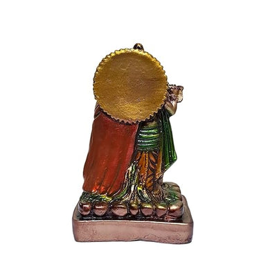 Handmade Radha Krishna resin statue depicting the divine couple in a blissful embrace, ideal for home, office, or temple decor.