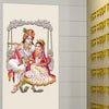 Radha Krishna wall sticker featuring the beloved Hindu deities in vibrant colors, symbolizing divine love and spirituality for home decor.