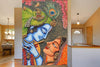 Peel and stick Radha Krishna wallpaper featuring the iconic Hindu deities, ideal for adding spirituality and elegance to any living space.