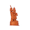 Handcrafted terracotta Radha Krishna idol in vibrant red and brown, depicting the divine couple playing the flute, ideal for home decor.