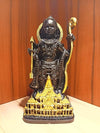 A beautifully crafted marble Ram Lalla idol, showcasing intricate detailing and a matte black finish, ideal for altars and spiritual decor.