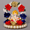 Handcrafted resin Ganesha idol, 30.48x27.94x22.86 cm, perfect for home altar or car dashboard. Symbolizes prosperity, wisdom, and good fortune.