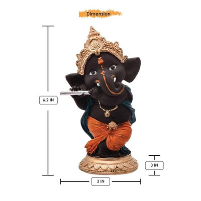 Handcrafted resin Ganesha idol, 600 grams, 20.5x15.2x15.2 cm, perfect for home decor and spiritual harmony, symbolizing good luck and prosperity."