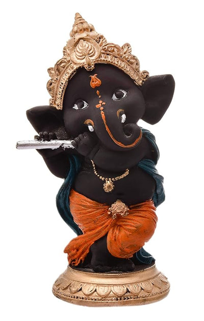 Handcrafted resin Ganesha idol, 600 grams, 20.5x15.2x15.2 cm, perfect for home decor and spiritual harmony, symbolizing good luck and prosperity."