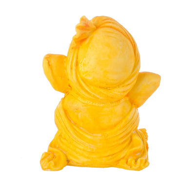 Handcrafted 300g resin Ganesha idol for car dashboard or home décor, featuring intricate details in a compact 3x3x2 cm size.