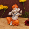 Handmade resin Ganesha idol, ideal for pooja room or as a collectible. Dimensions: 7.6L x 5.1W x 12.7H cm, 350 grams