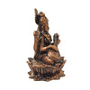 Handmade copper Saraswati idol, intricately designed, depicting the goddess of knowledge and arts with exquisite detailing.
