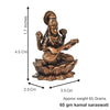 Handmade copper Saraswati idol, intricately designed, depicting the goddess of knowledge and arts with exquisite detailing.