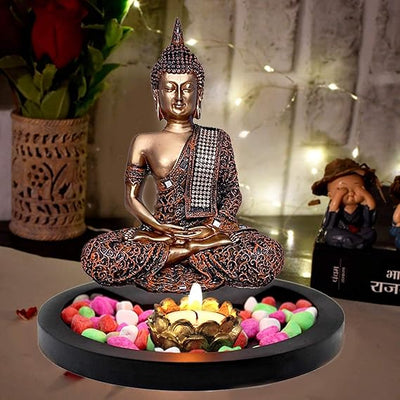 Elegant Lord Buddha statue crafted from high-quality resin, featuring intricate hand-carved details and a serene expression. Ideal for home decor