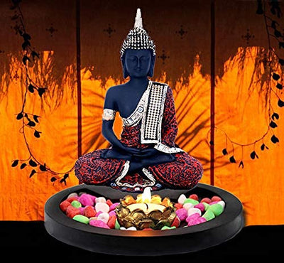Handcrafted Lord Buddha statue made from high-quality resin, featuring intricate details and a serene expression. Ideal for home decor and meditation spaces.