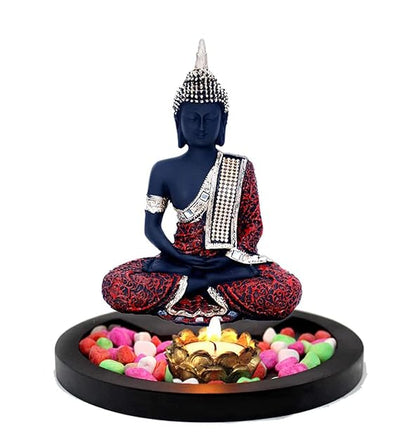 Handcrafted Lord Buddha statue made from high-quality resin, featuring intricate details and a serene expression. Ideal for home decor and meditation spaces