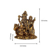 Handmade Shiv Parivar idol featuring Lord Shiva, Goddess Parvati, and Lord Ganesha, crafted from aluminum, symbolizing unity and protection.