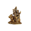 Handmade Shiv Parivar idol featuring Lord Shiva, Goddess Parvati, and Lord Ganesha, crafted from aluminum, symbolizing unity and protection.