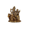 Handmade Shiv Parivar idol featuring Lord Shiva, Goddess Parvati, and Lord Ganesha, crafted from aluminum, symbolizing unity and protection.