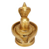 Handmade brass Shiv Lingam statue featuring a coiled snake, ideal for spiritual altars and representing the essence of Lord Shiva.