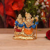 Handcrafted ceramic set of Shiva Parivar, including Lord Shiva, Goddess Parvati, and Lord Ganesha, with gold plating for a stunning appearance.