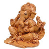 Handcrafted Shoeflower Ganesh idol in multicolored resin, symbolizing wisdom and prosperity, ideal for car dashboards and altar decoration.
