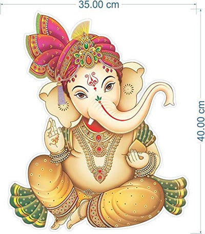 Vibrant wall sticker of Shree Ganesha, depicting the Hindu deity known for wisdom and removing obstacles, ideal for home decor.