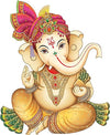 Vibrant wall sticker of Shree Ganesha, depicting the Hindu deity known for wisdom and removing obstacles, ideal for home decor.
