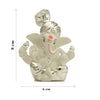 Handcrafted silver-plated Ganesha idol made of ceramic, symbolizing prosperity and blessings, ideal for home decor and altars.