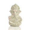 Handcrafted silver-plated Ganesha idol, symbolizing protection and good fortune, ideal for car interiors and altars.