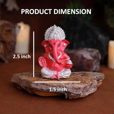 A beautifully crafted silver-plated Lord Ganesha idol made from premium resin, symbolizing prosperity and wisdom. Ideal for home or office decor.