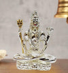 Handmade silver-plated Lord Shiva idol made of resin, ideal for enhancing spiritual spaces, altars, or as a thoughtful gift.