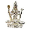 Handmade silver-plated Lord Shiva idol made of resin, ideal for enhancing spiritual spaces, altars, or as a thoughtful gift.