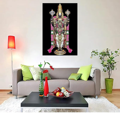 High-quality vinyl sticker of Lord Tirupati Balaji, showcasing vivid colors and intricate details, ideal for enhancing home decor.